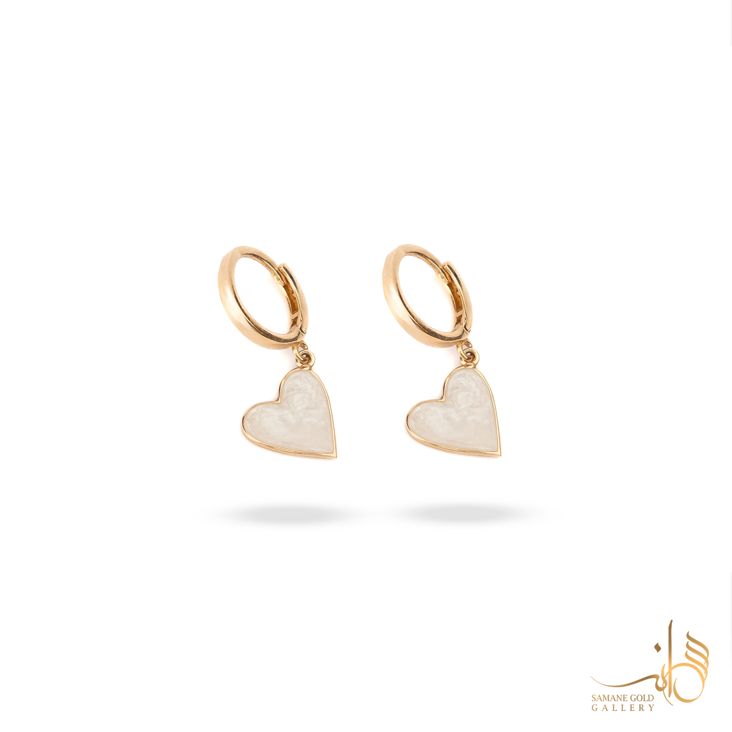 گوشواره طلا روکو قلب کج