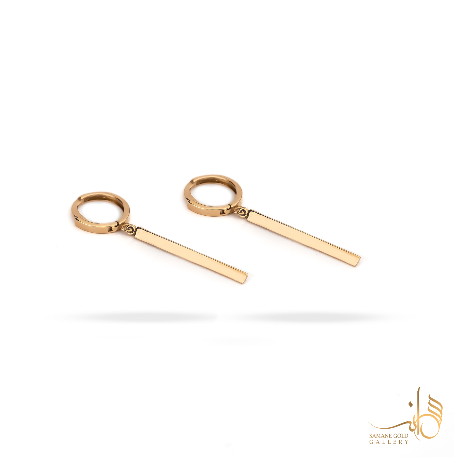 گوشواره طلا روکو خط مینیمال کوتاه
