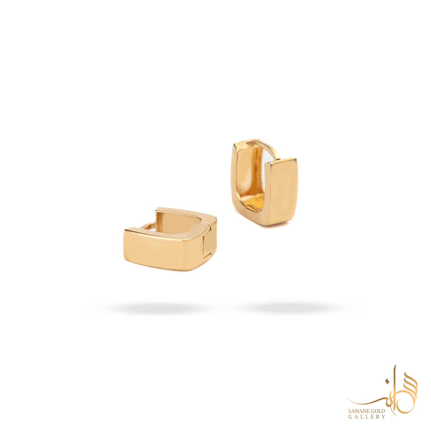 گوشواره طلا مربع آینه‌ای