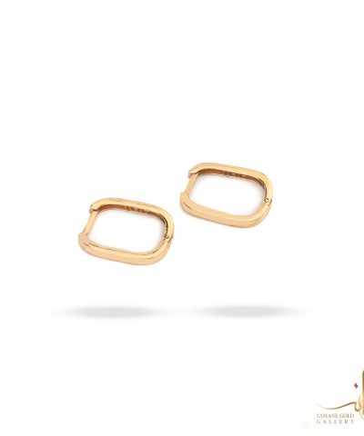 گوشواره طلا حلقه‌ای مستطیل