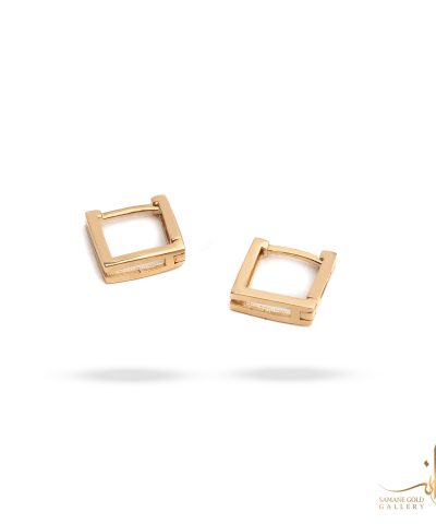 گوشواره طلا حلقه‌ای مربع کوچک