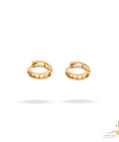گوشواره طلا حلقه‌ای توری کوچک