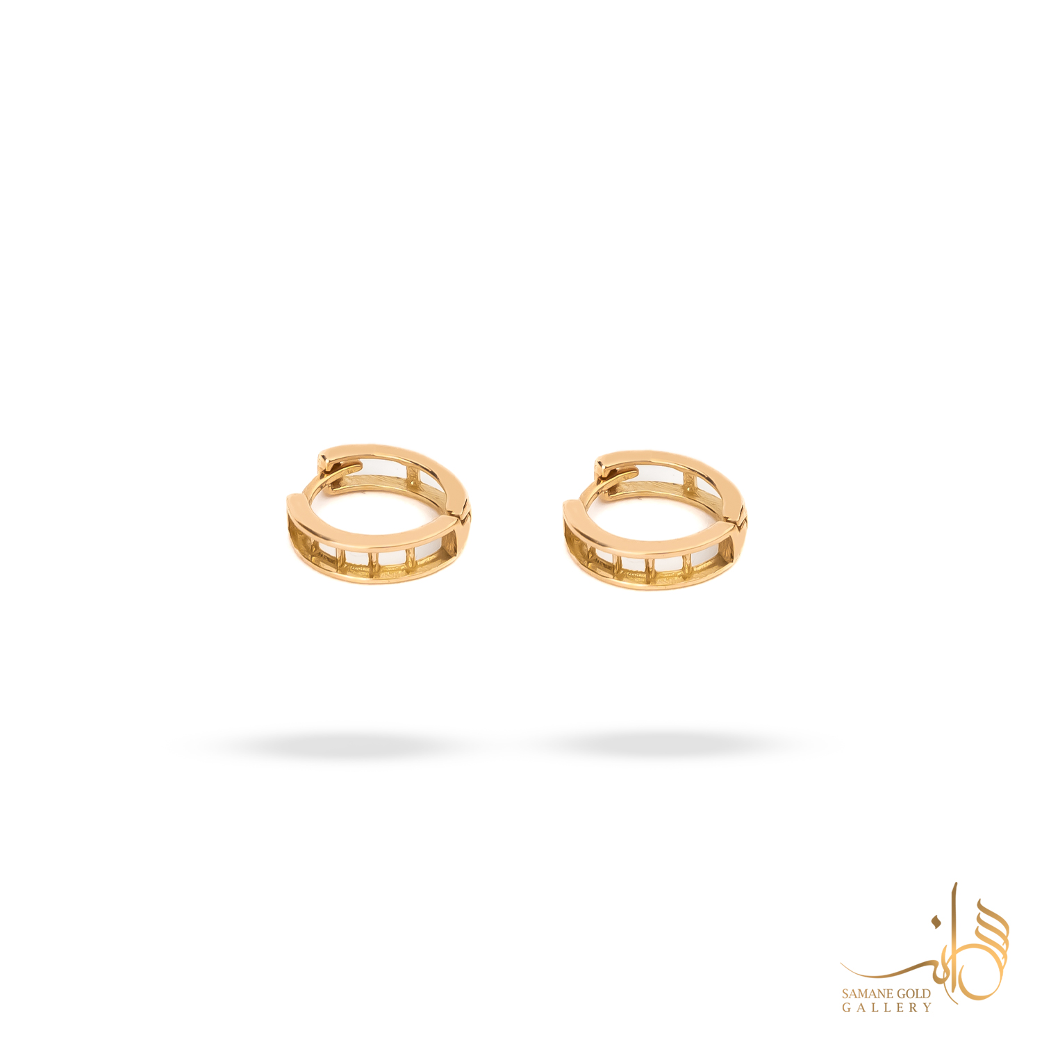 گوشواره طلا حلقه‌ای توری کوچک