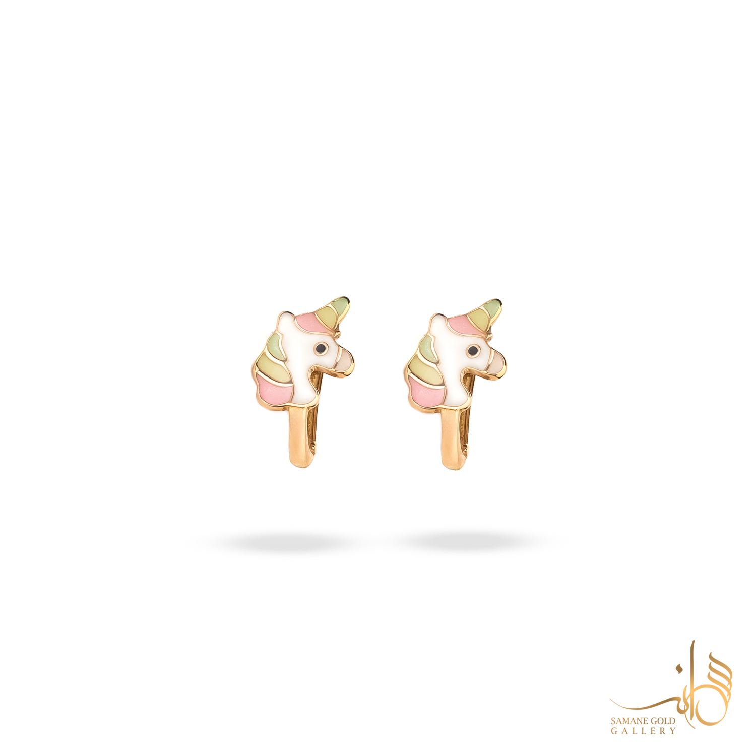 گوشواره طلا کلیپسی یونیکورن
