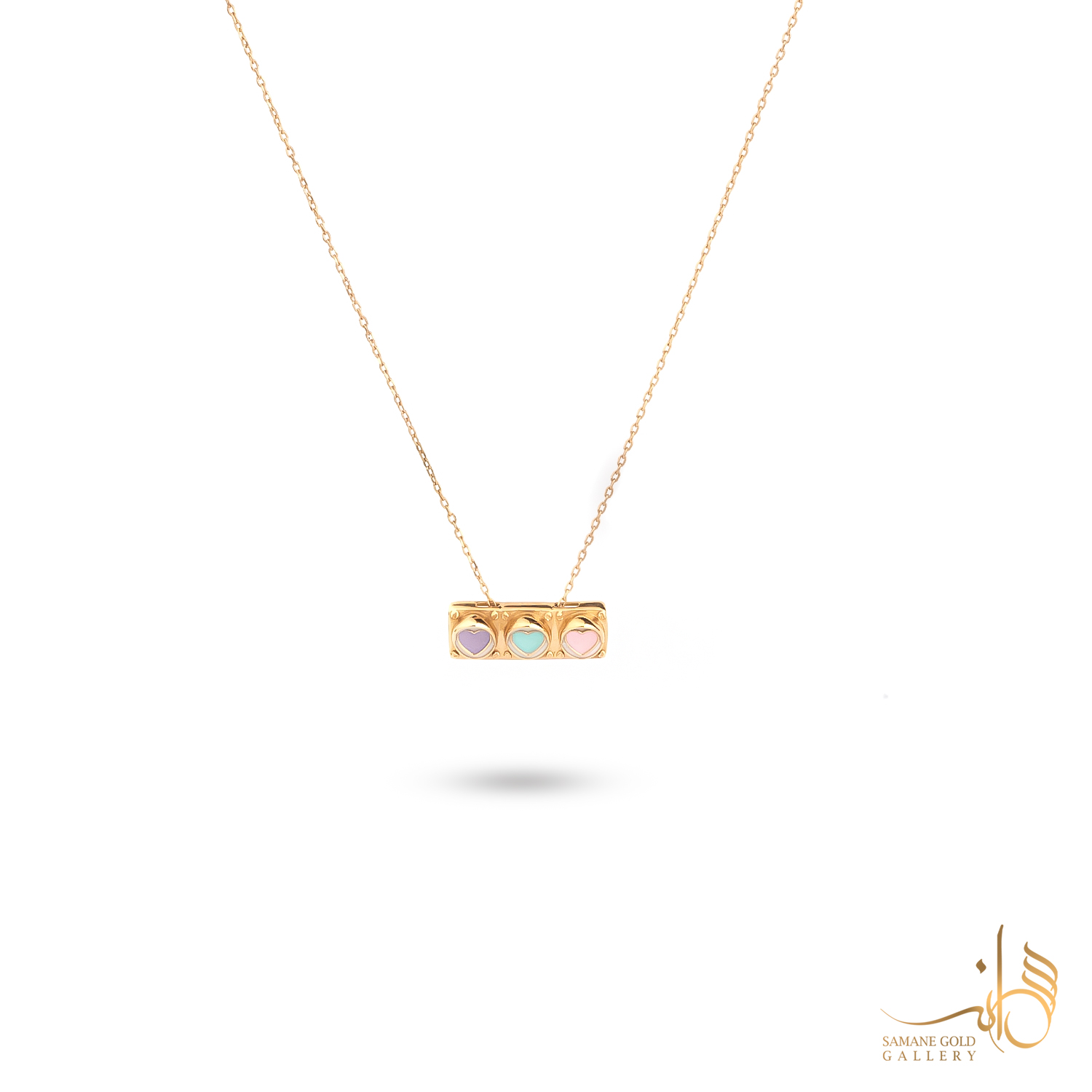 گردنبند طلا چراغ راهنمایی قلبی بچگانه