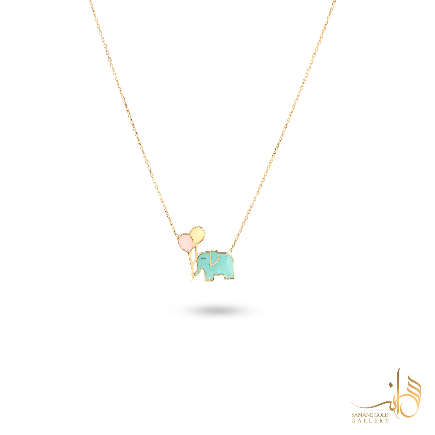 گردنبند طلا فیل آبی بچگانه