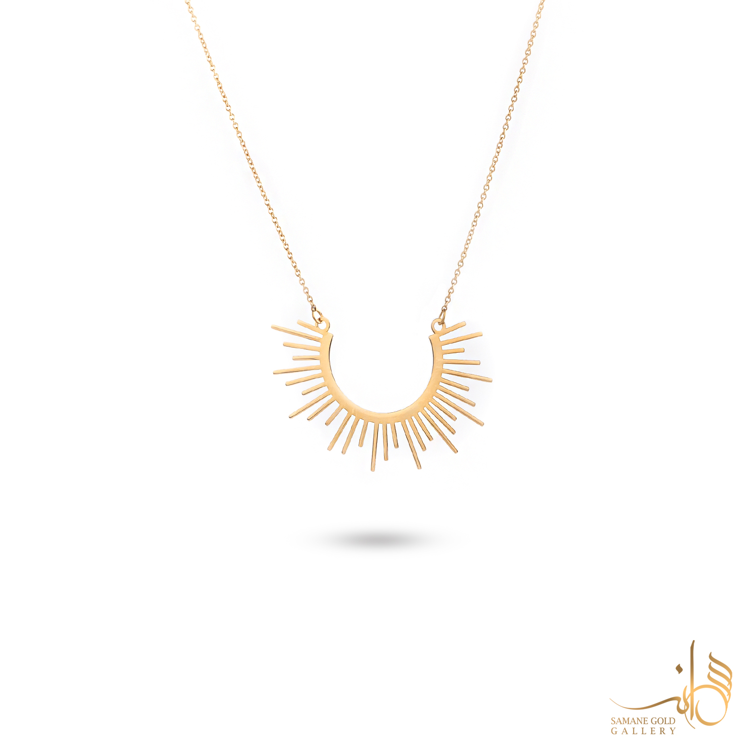 گردنبند طلا خورشید ساده