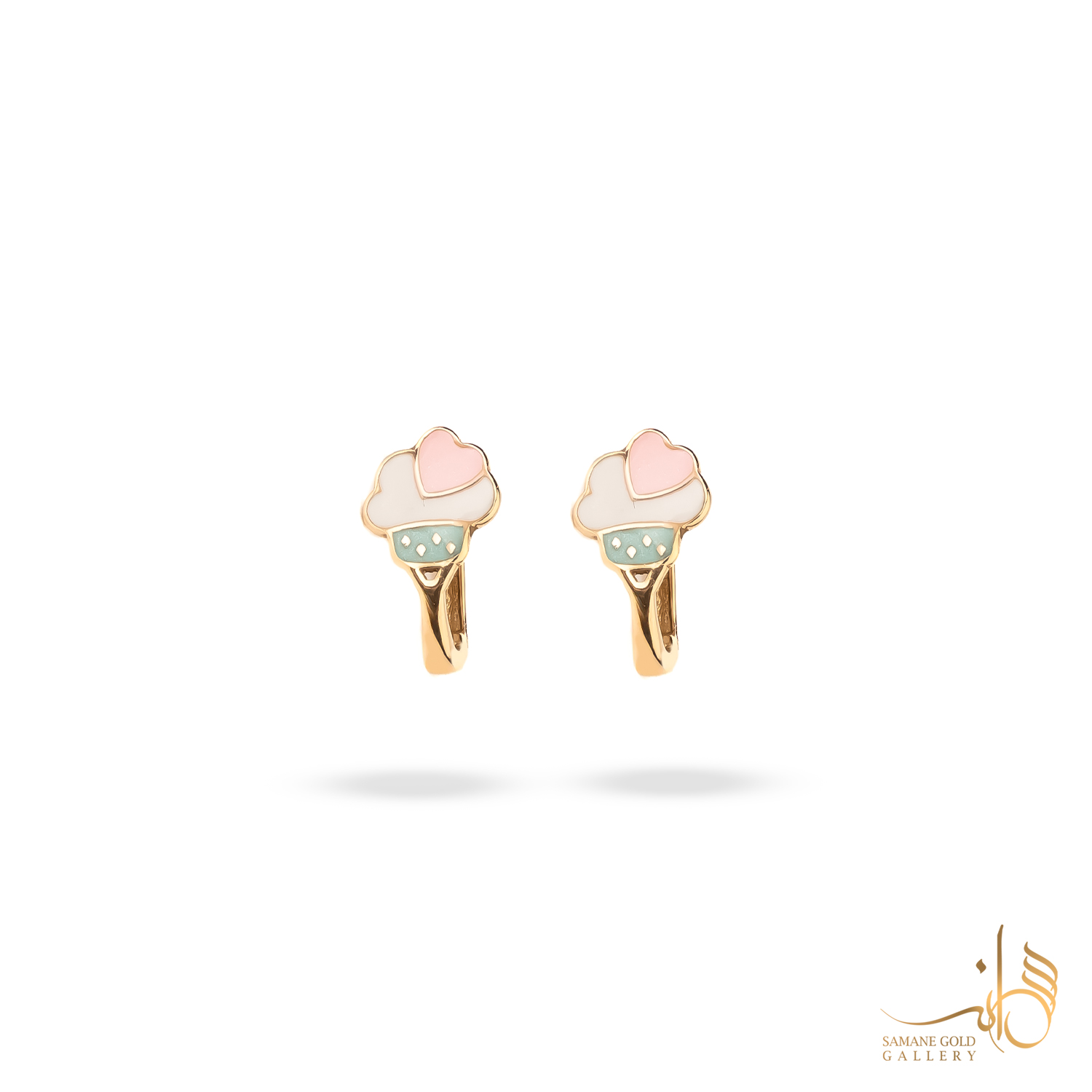 گوشواره طلا کلیپسی کاپ کیک