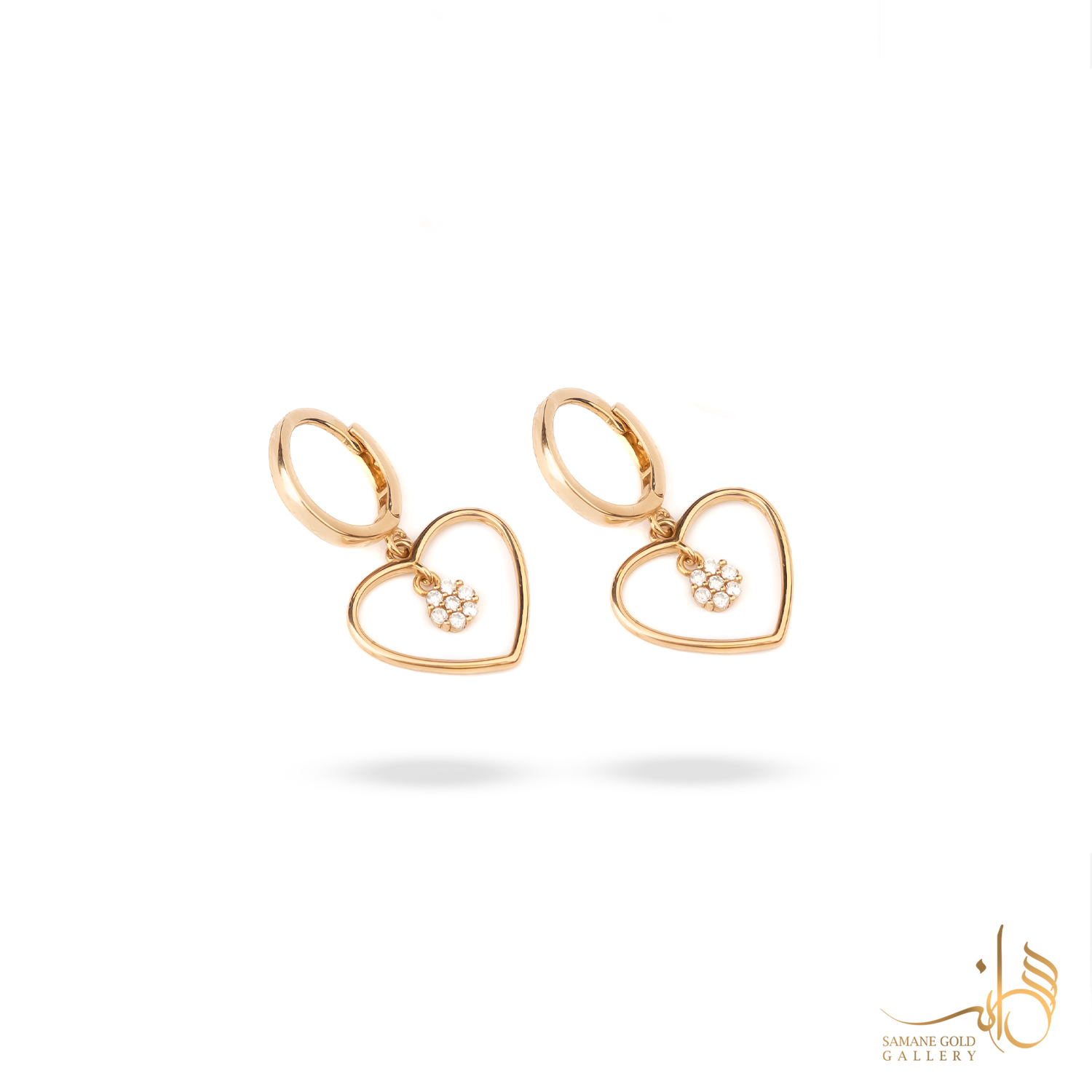 گوشواره طلا روکو قلب و فلاور