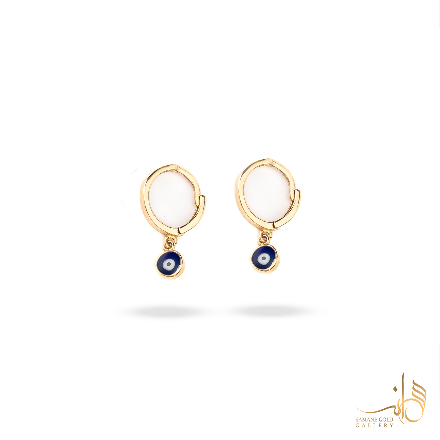 گوشواره طلا روکو چشم‌نظر سرمه‌ای