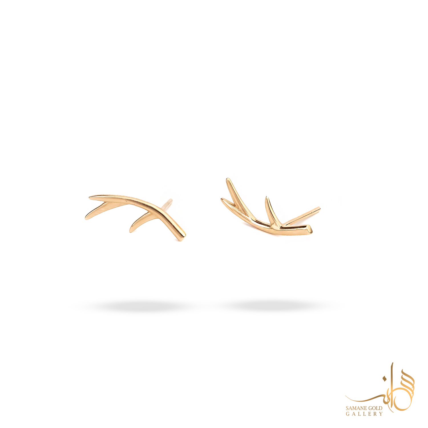 گوشواره طلا میخی شاخ گوزن