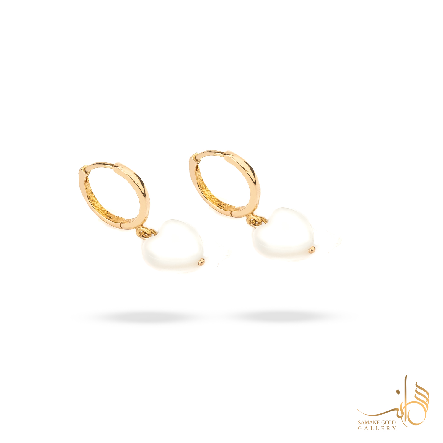 گوشواره طلا روکو قلب صدفی