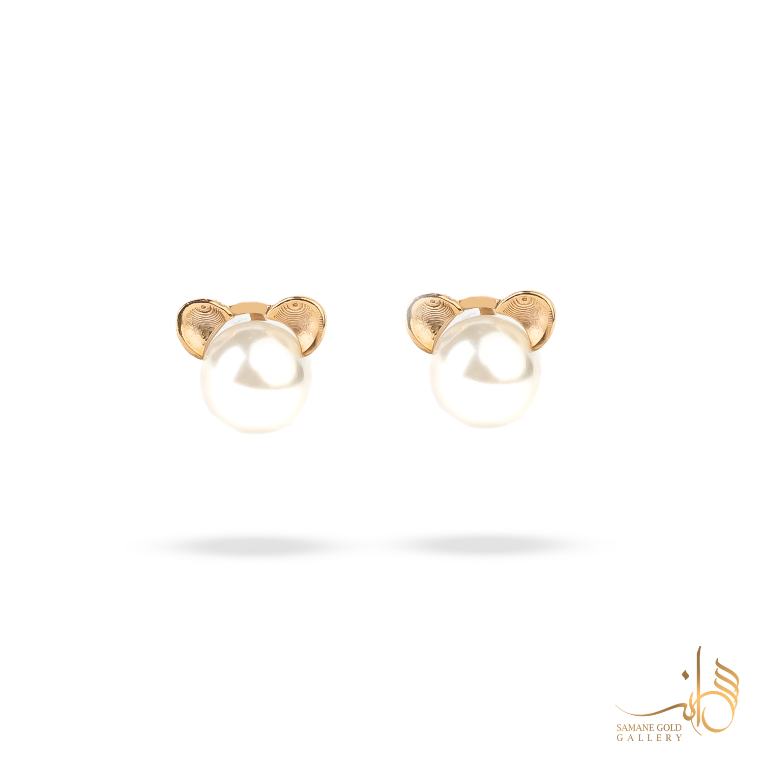 گوشواره طلا میخی مروارید خرسی