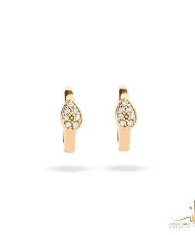 گوشواره طلا روکو اشک نگین‌دار
