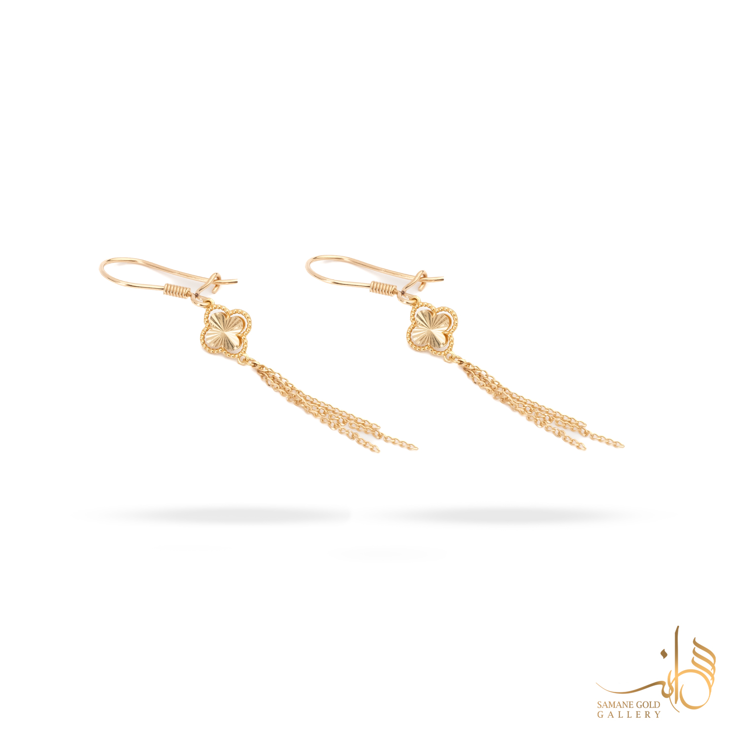 گوشواره طلا عصایی ونکلیف تراش دار