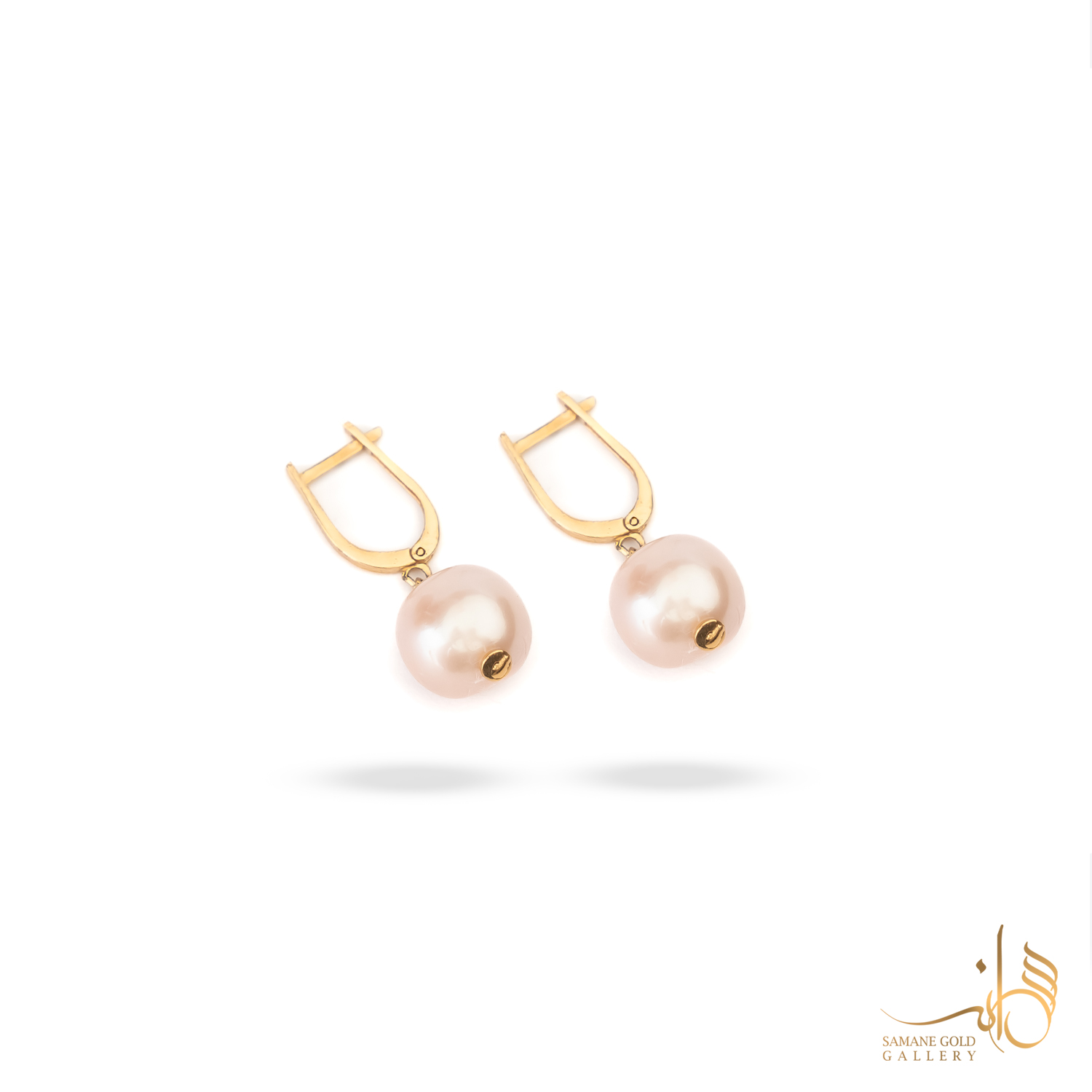 گوشواره طلا روکو مروارید پرورشی صورتی