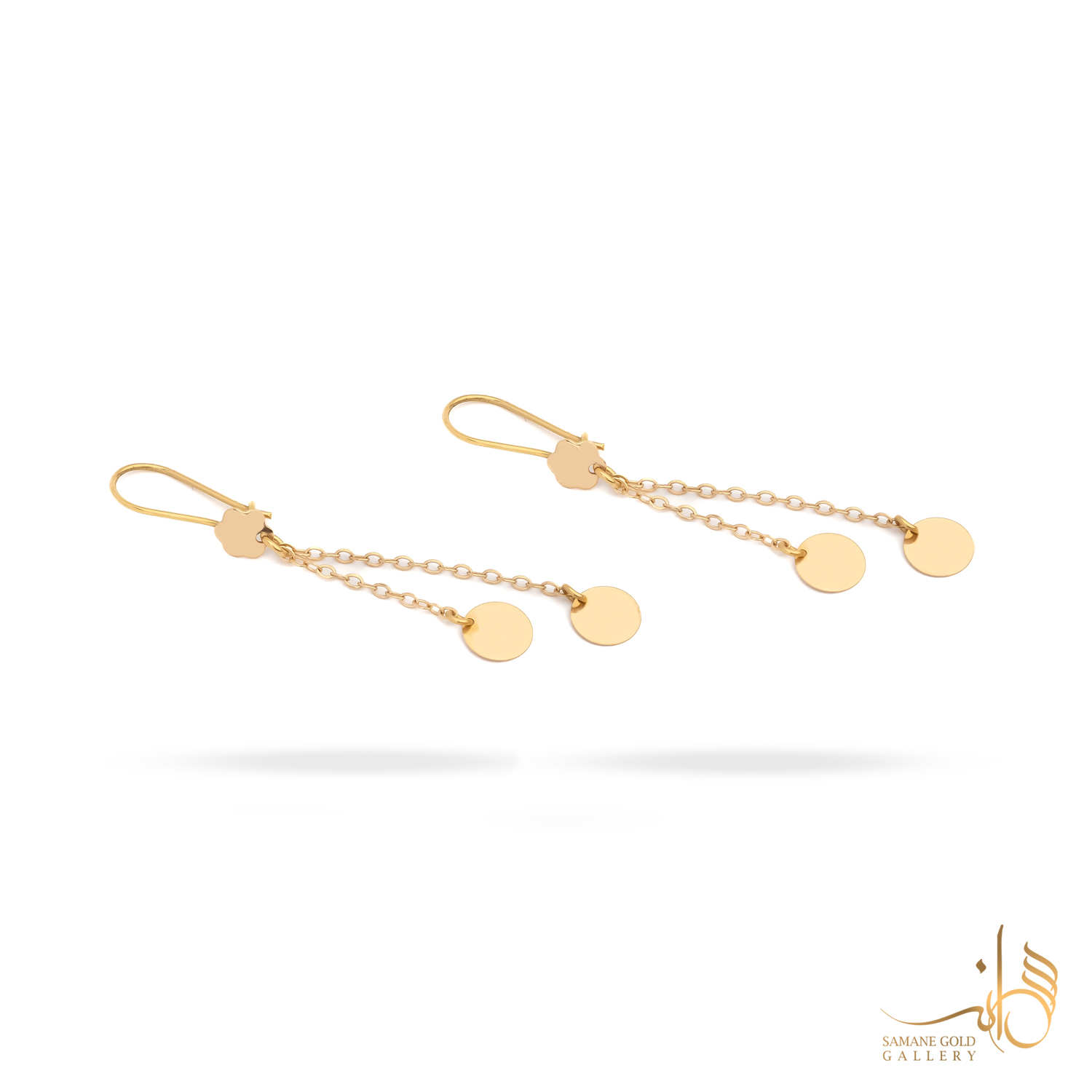 گوشواره طلا عصایی پولکی ساده