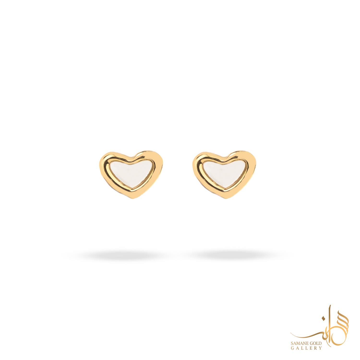 گوشواره طلا میخی قلب توخالی