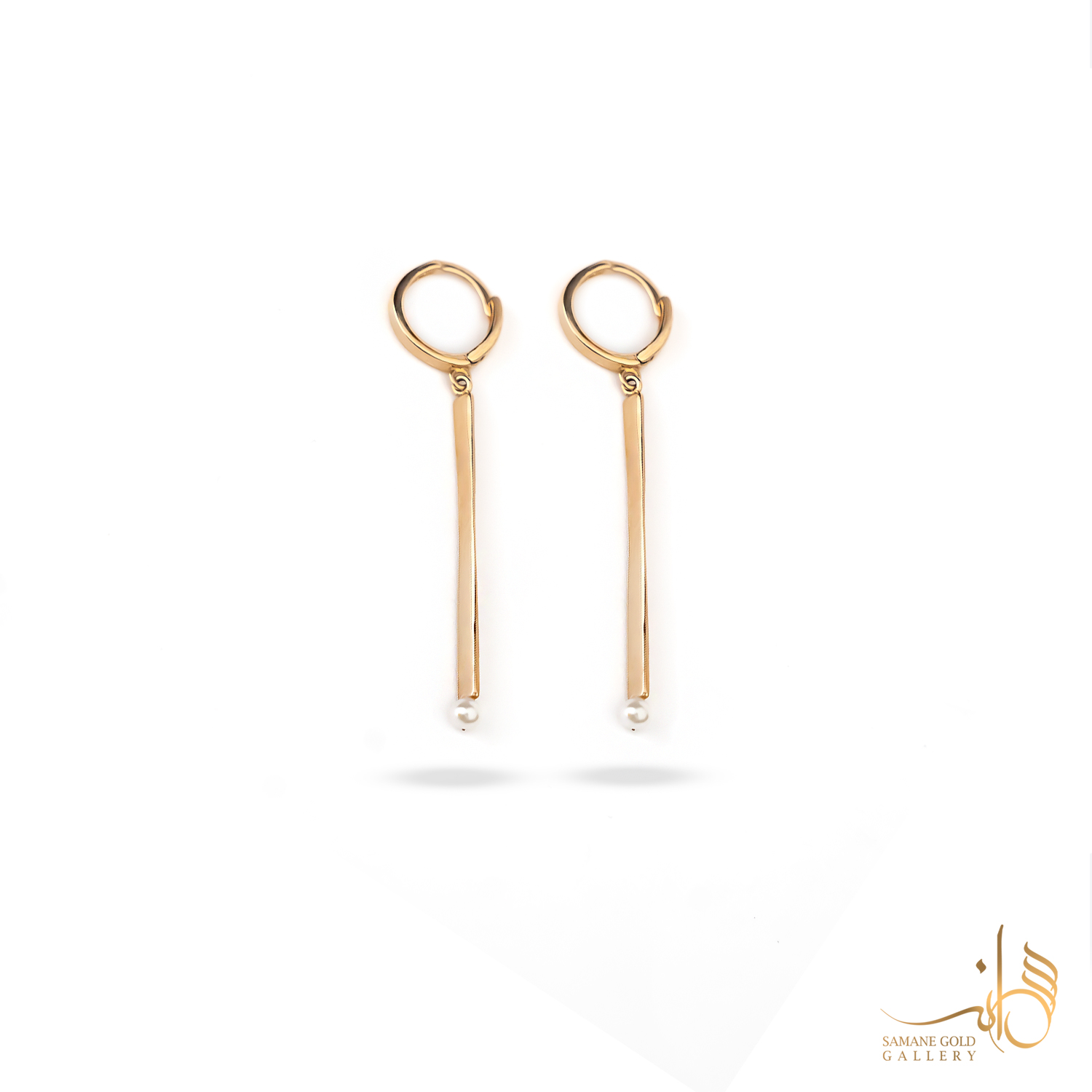 گوشواره طلا روکو خط و مروارید