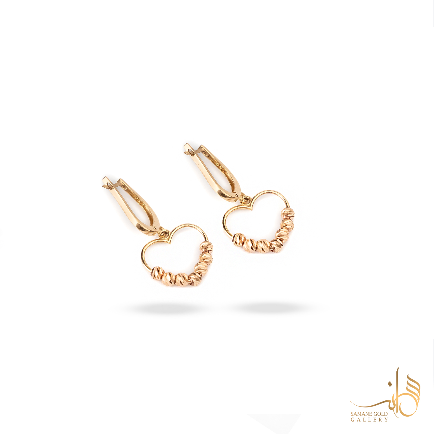 گوشواره طلا روکو قلب و گوی ال برنادو