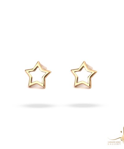 گوشواره طلا میخی ستاره توخالی