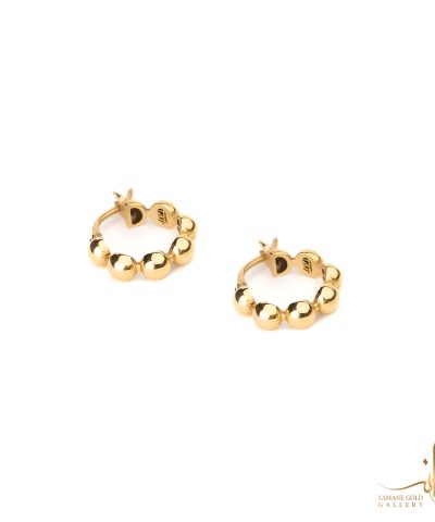 گوشواره طلا حلقه‌ای گوی ساده