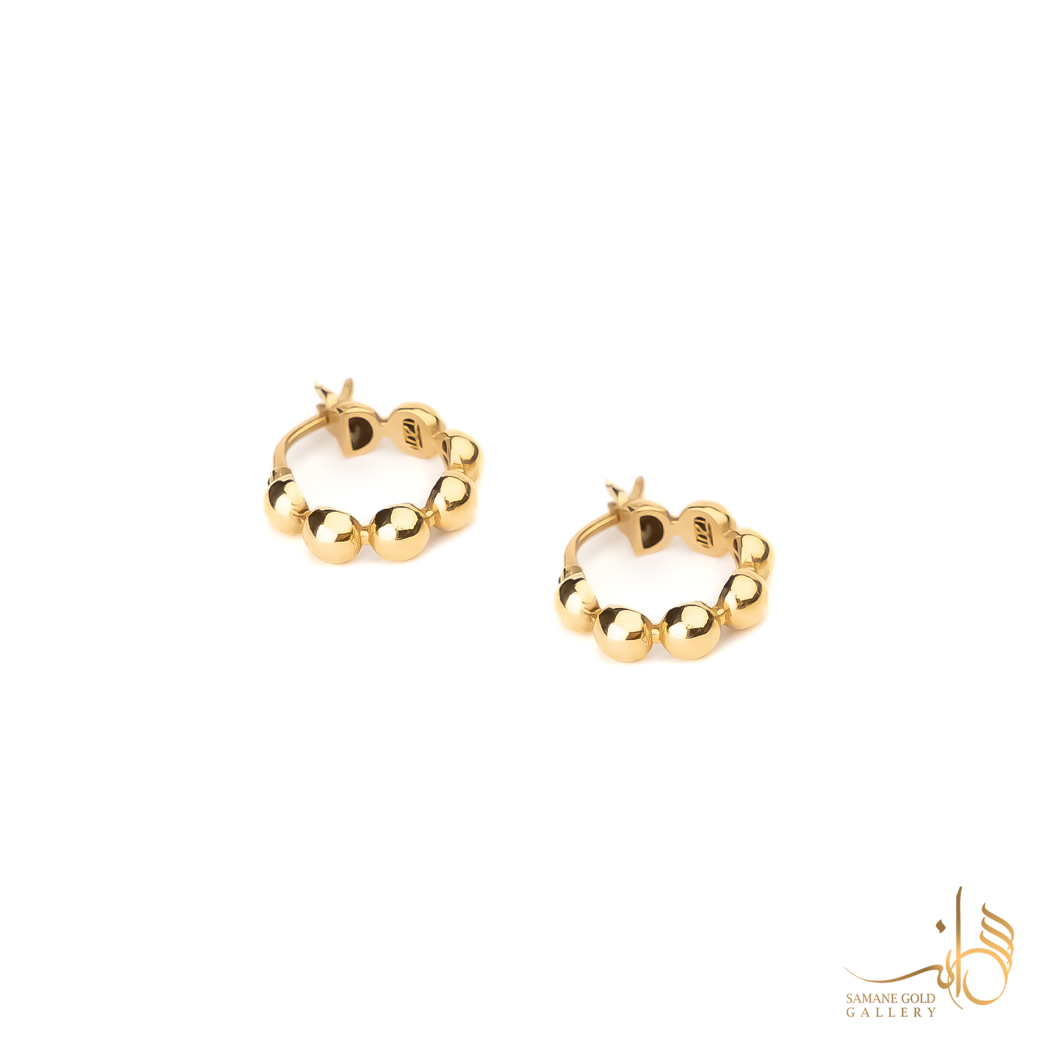 گوشواره طلا حلقه‌ای گوی ساده