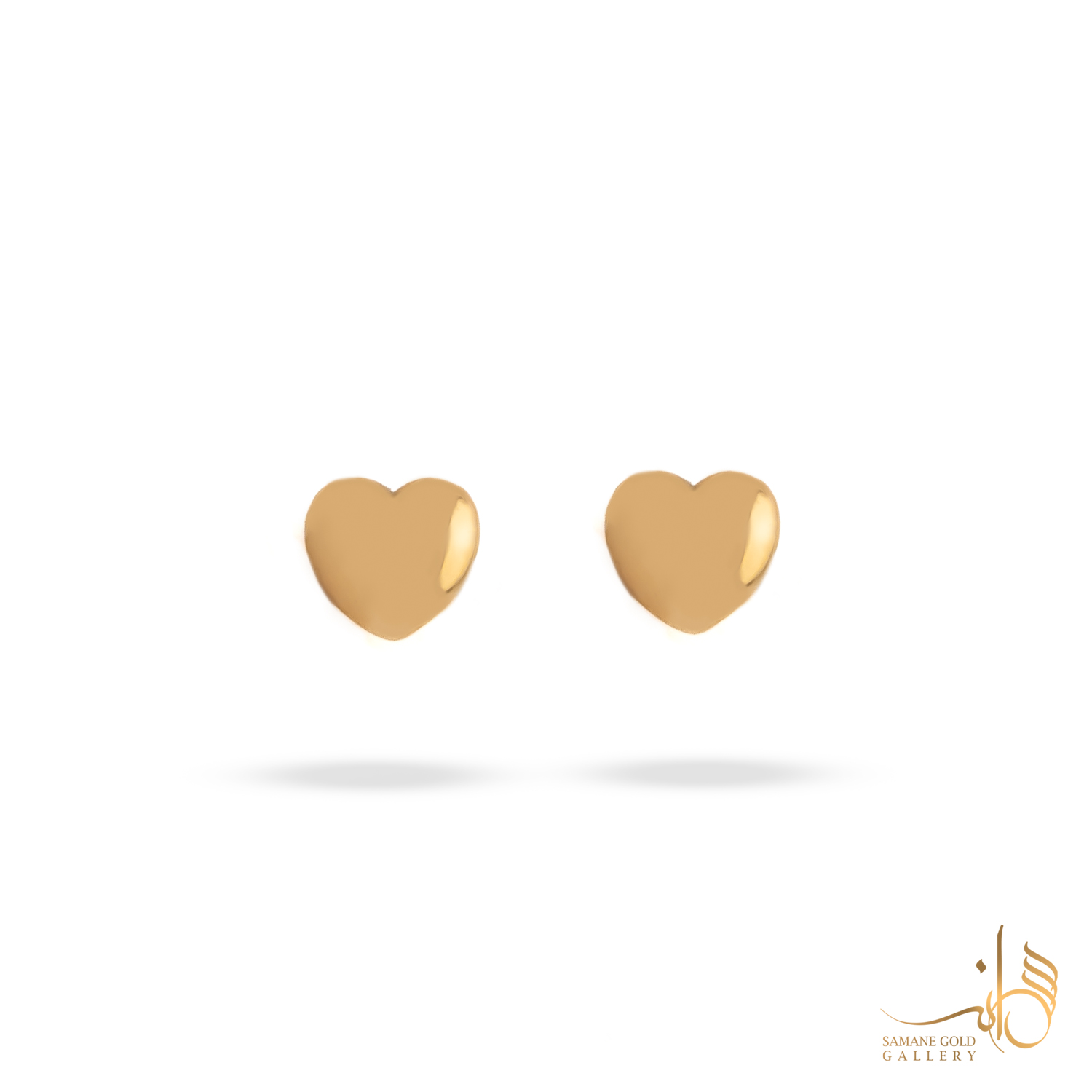 گوشواره طلا میخی قلب برجسته