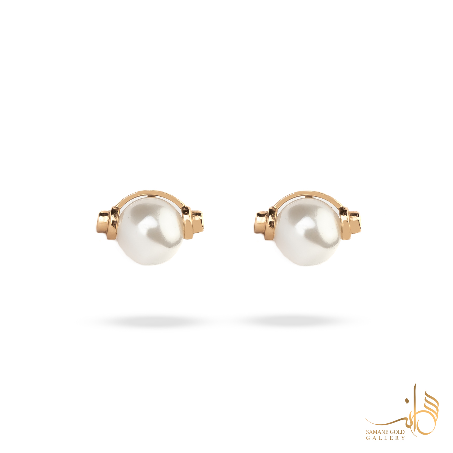 گوشواره طلا میخی هدفون مرواریدی