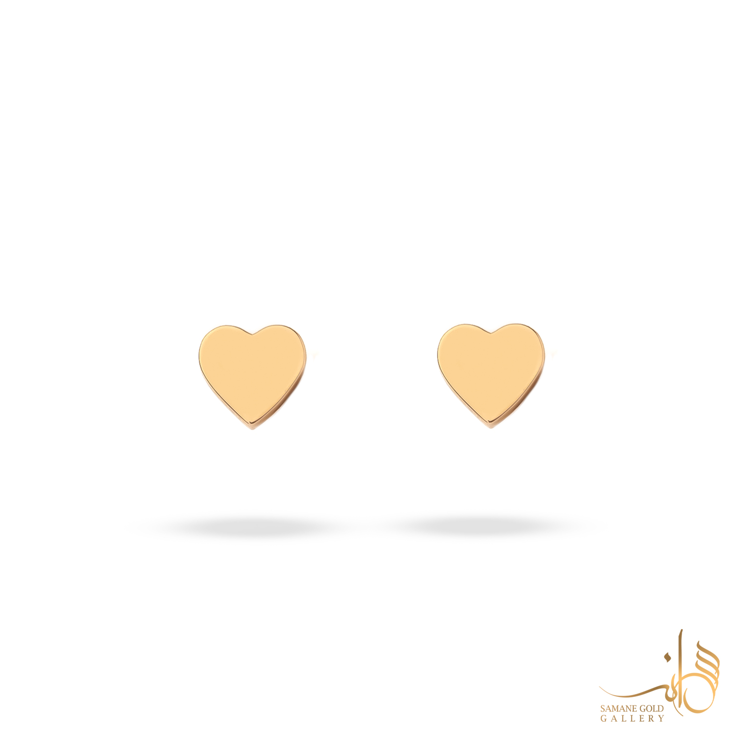 گوشواره طلا میخی قلب آینه‌ای