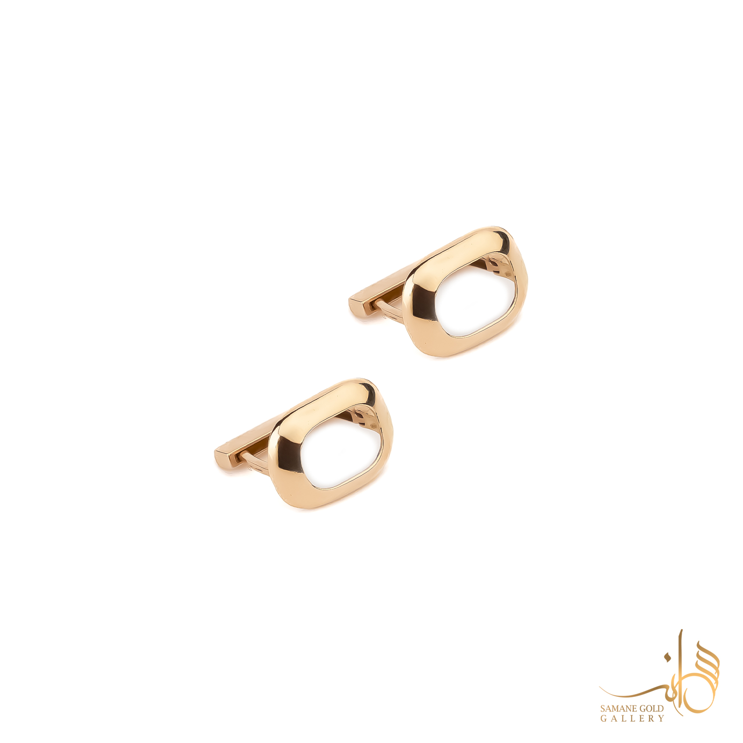 گوشواره طلا کلیپسی مستطیل توخالی