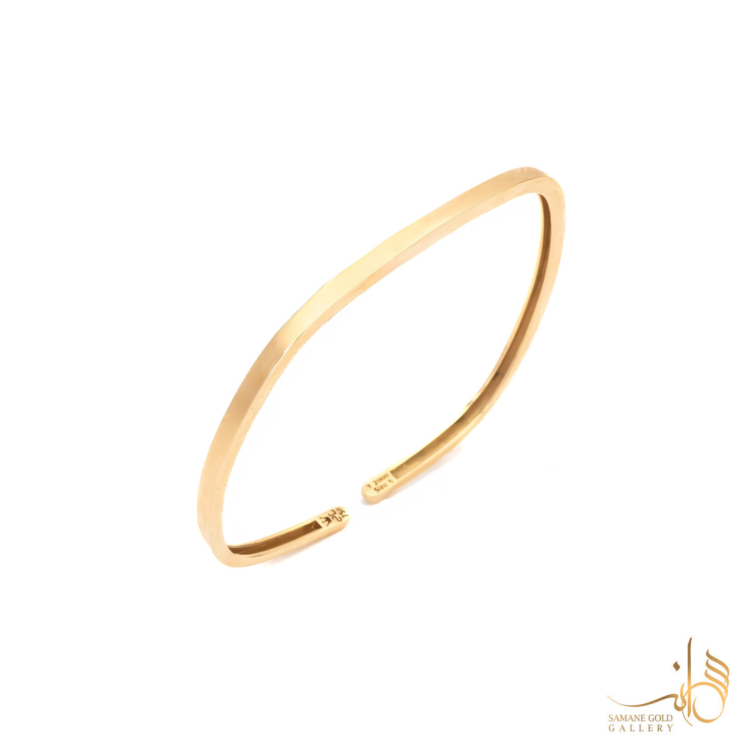 بنگل طلا مستطیل آینه ای