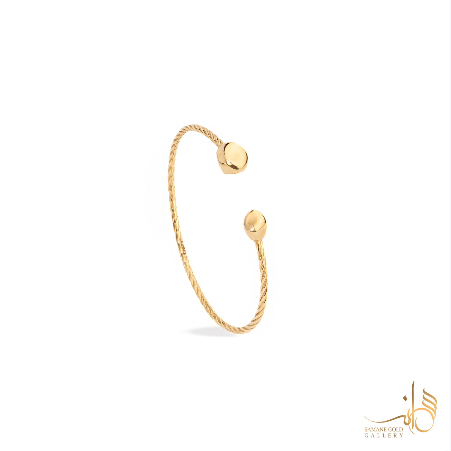 بنگل طلا گوی دفرمه بزرگ و کوچک