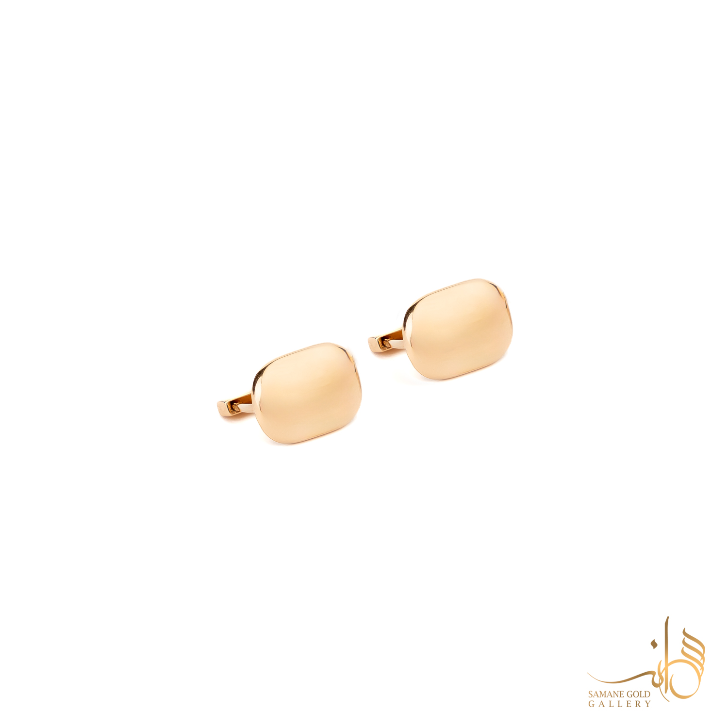 گوشواره طلا کلیپسی مربع آینه‌ای