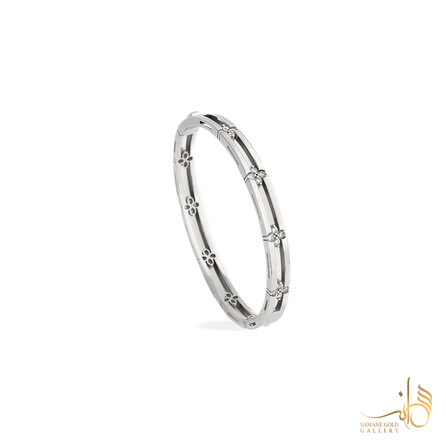 بنگل طلا سفید روبرتو کوین