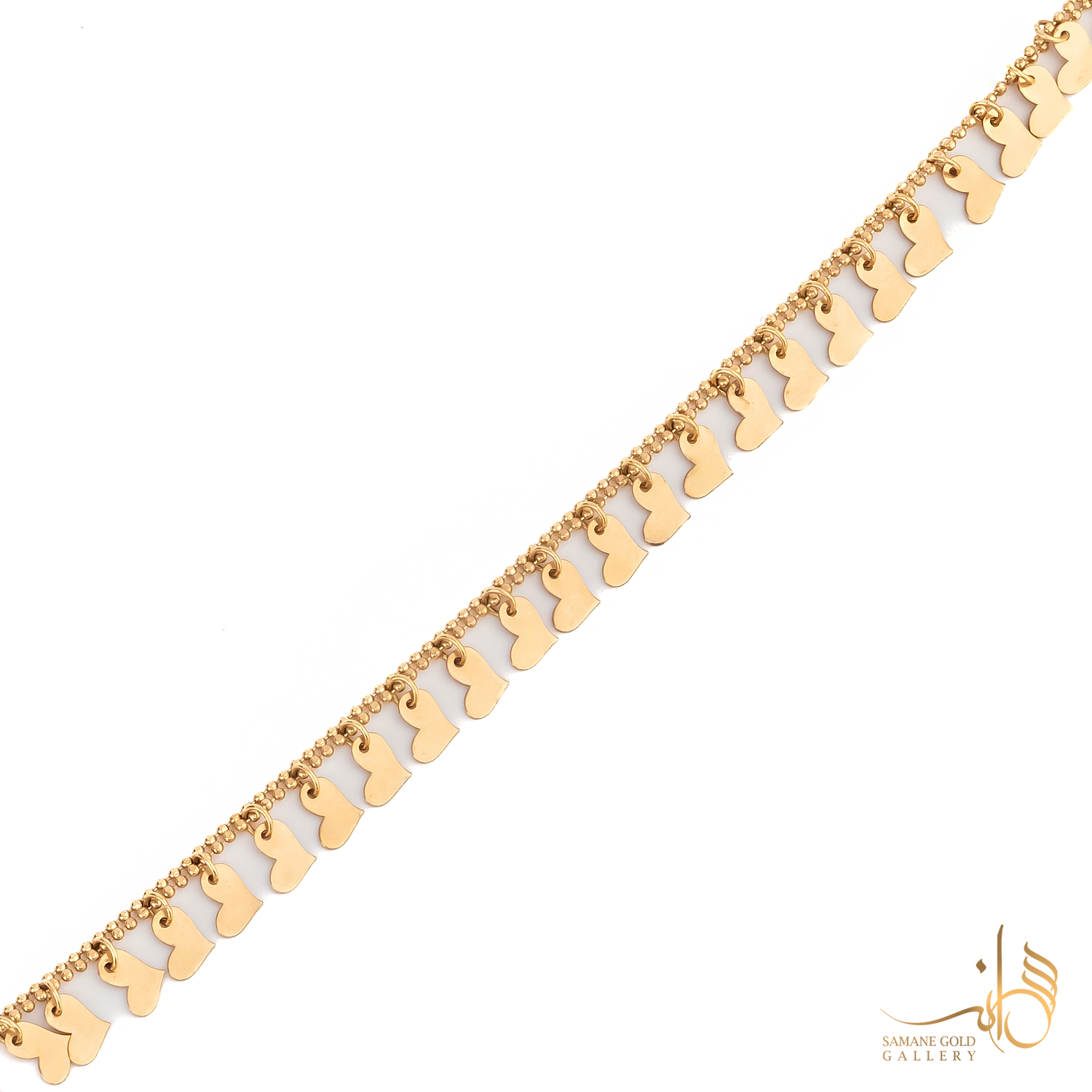 دستبند طلا قلب شرابه