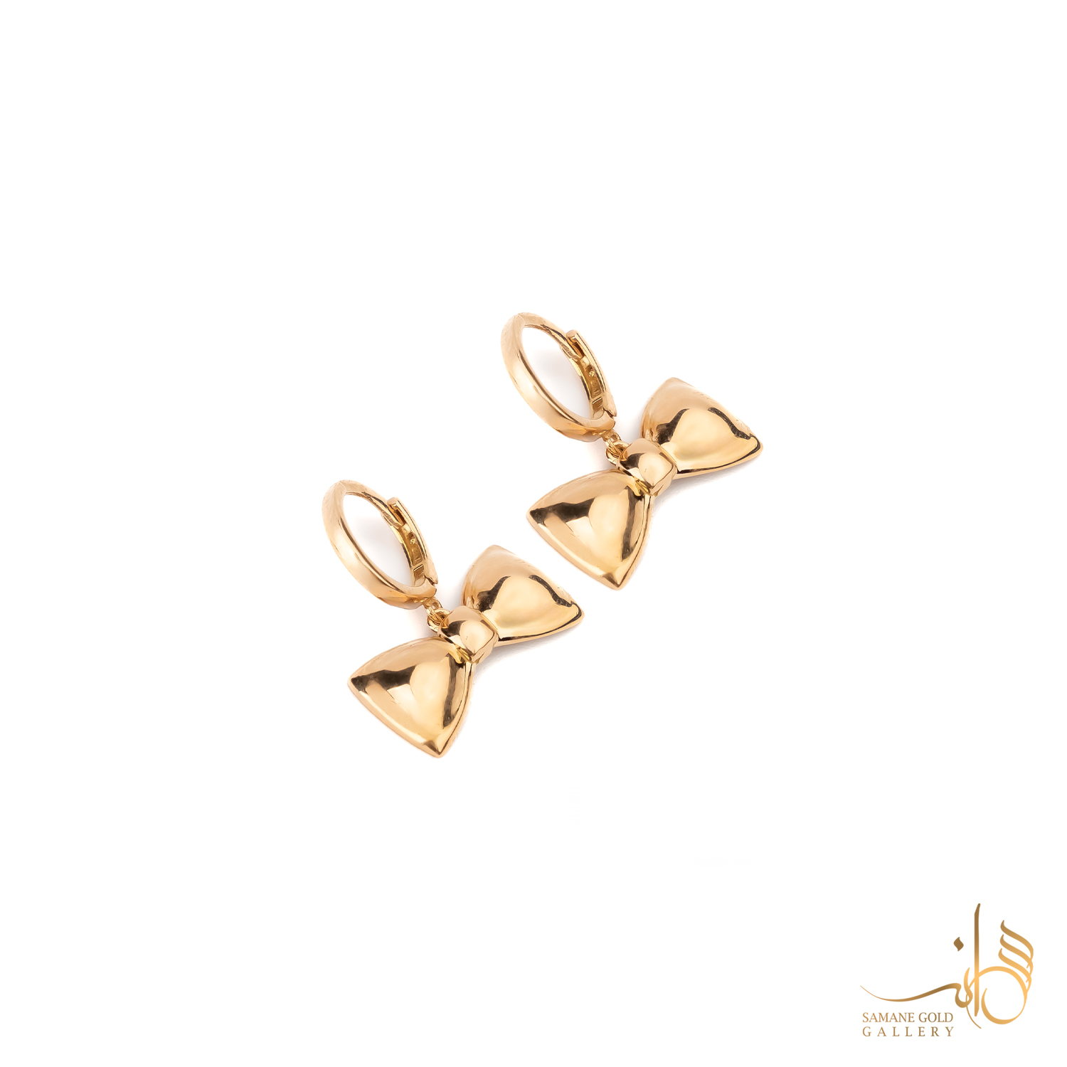 گوشواره طلا روکو پاپیون آینه‌ای