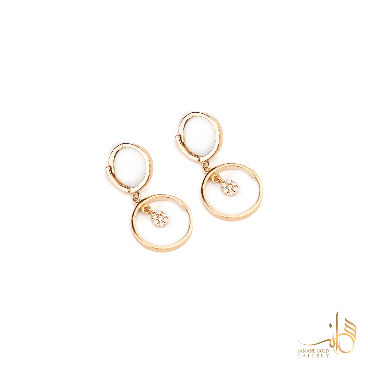 گوشواره طلا روکو دایره و فلاور