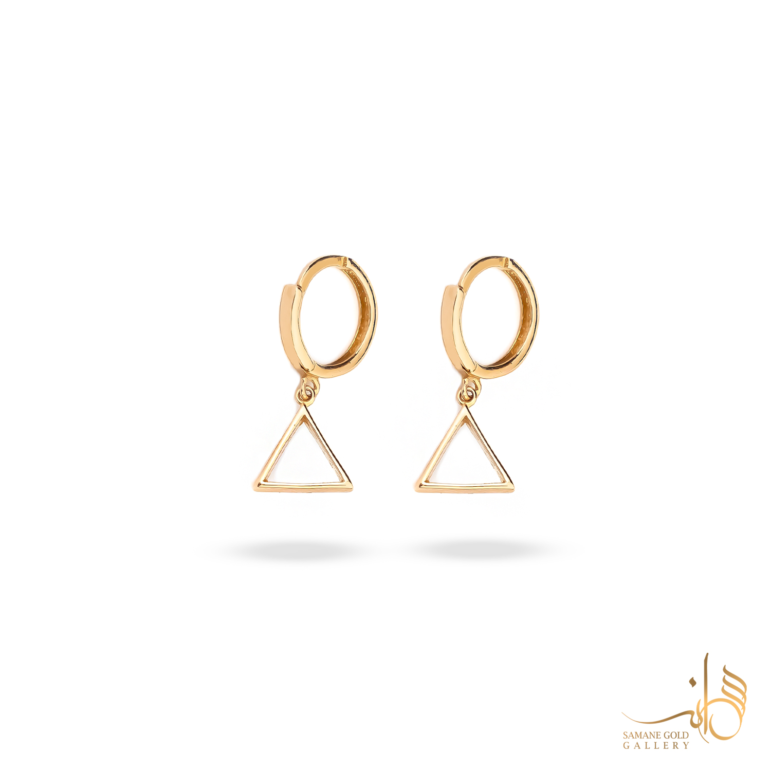 گوشواره طلا روکو مثلث توخالی