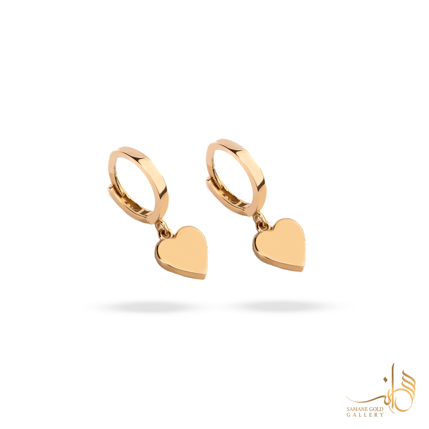 گوشواره طلا روکو قلب آینه‌ای