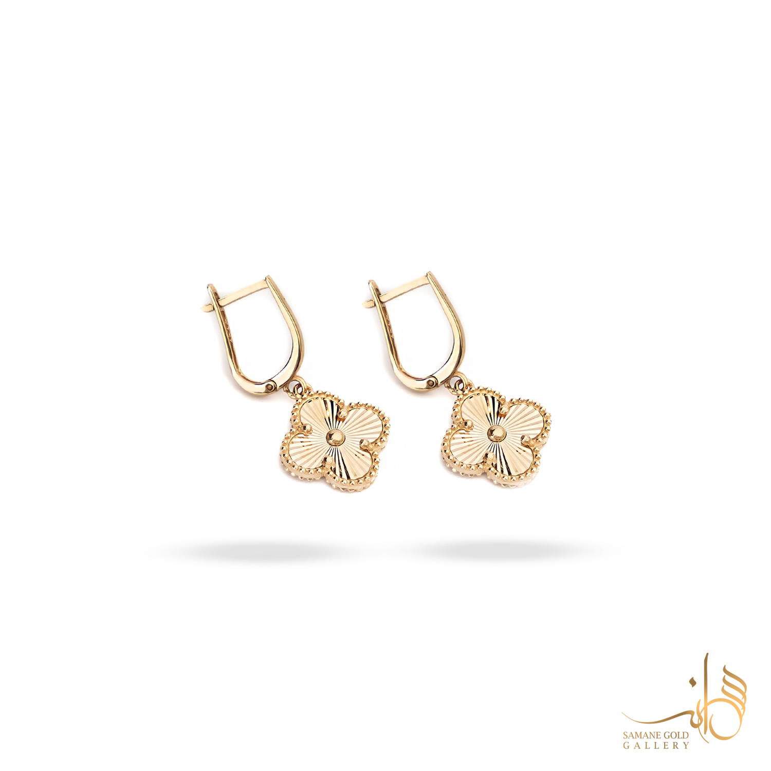 گوشواره طلا کلیپسی ونکلیف تراش دار