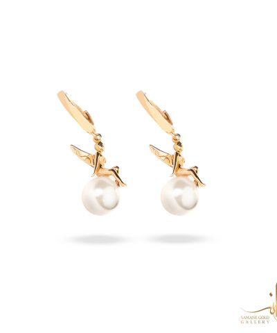 گوشواره طلا روکو فرشته روی مروارید