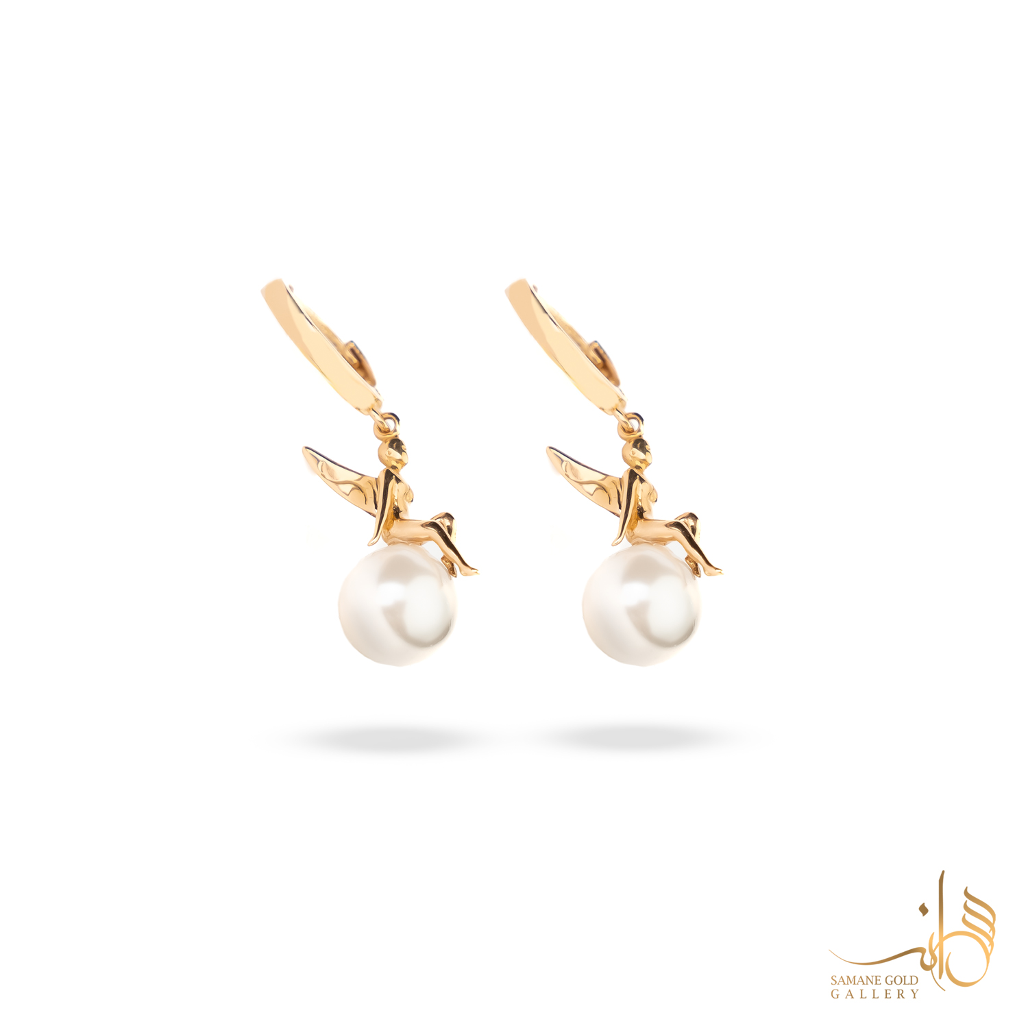 گوشواره طلا روکو فرشته روی مروارید