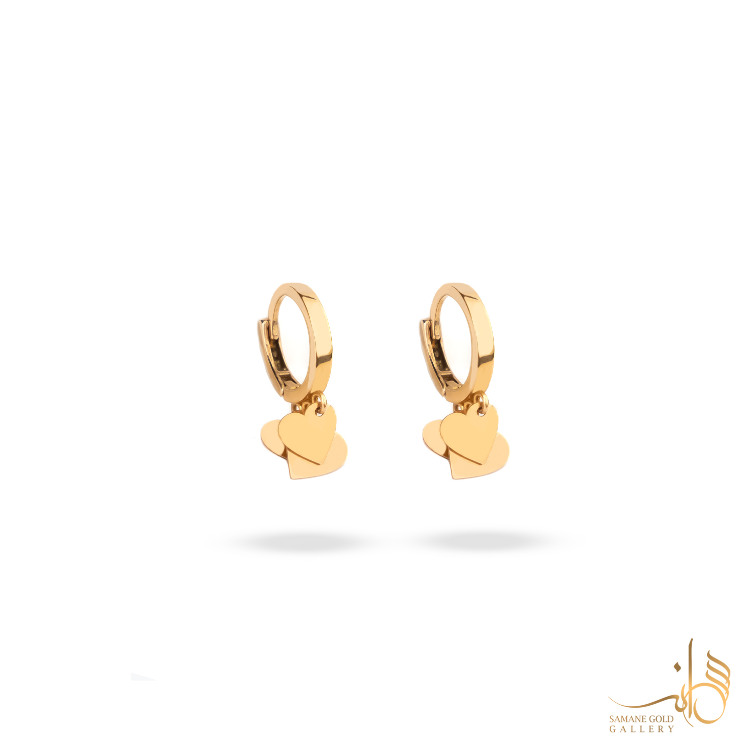 گوشواره طلا روکو قلب سه‌تایی