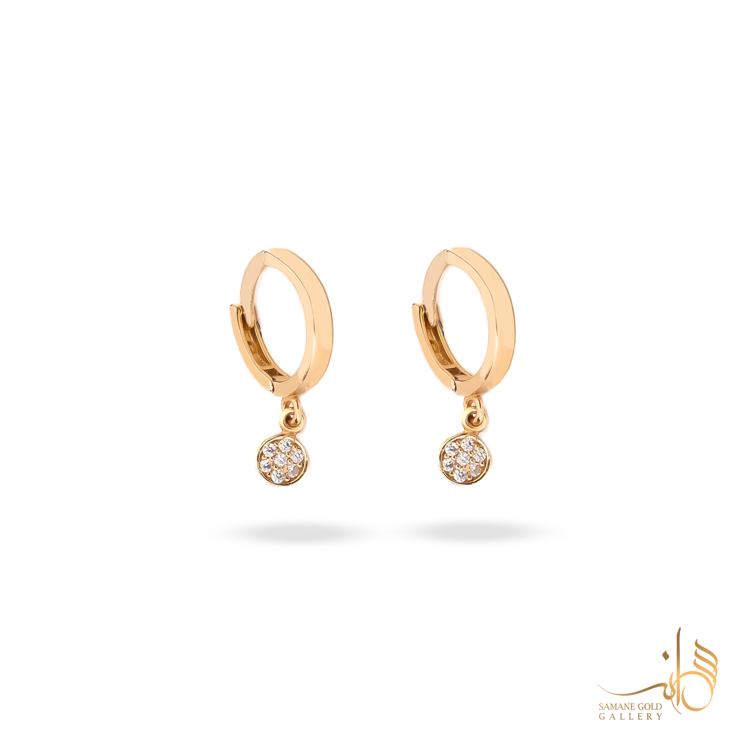 گوشواره طلا روکو دایره نگین دار ریز