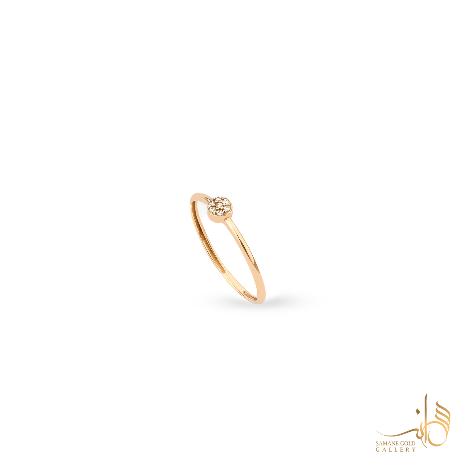 انگشتر طلا دایره نگین‌دار ریز