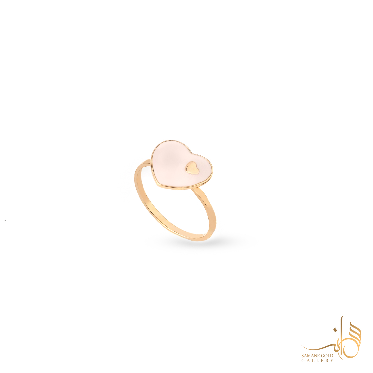 انگشتر طلا دوقلب صورتی