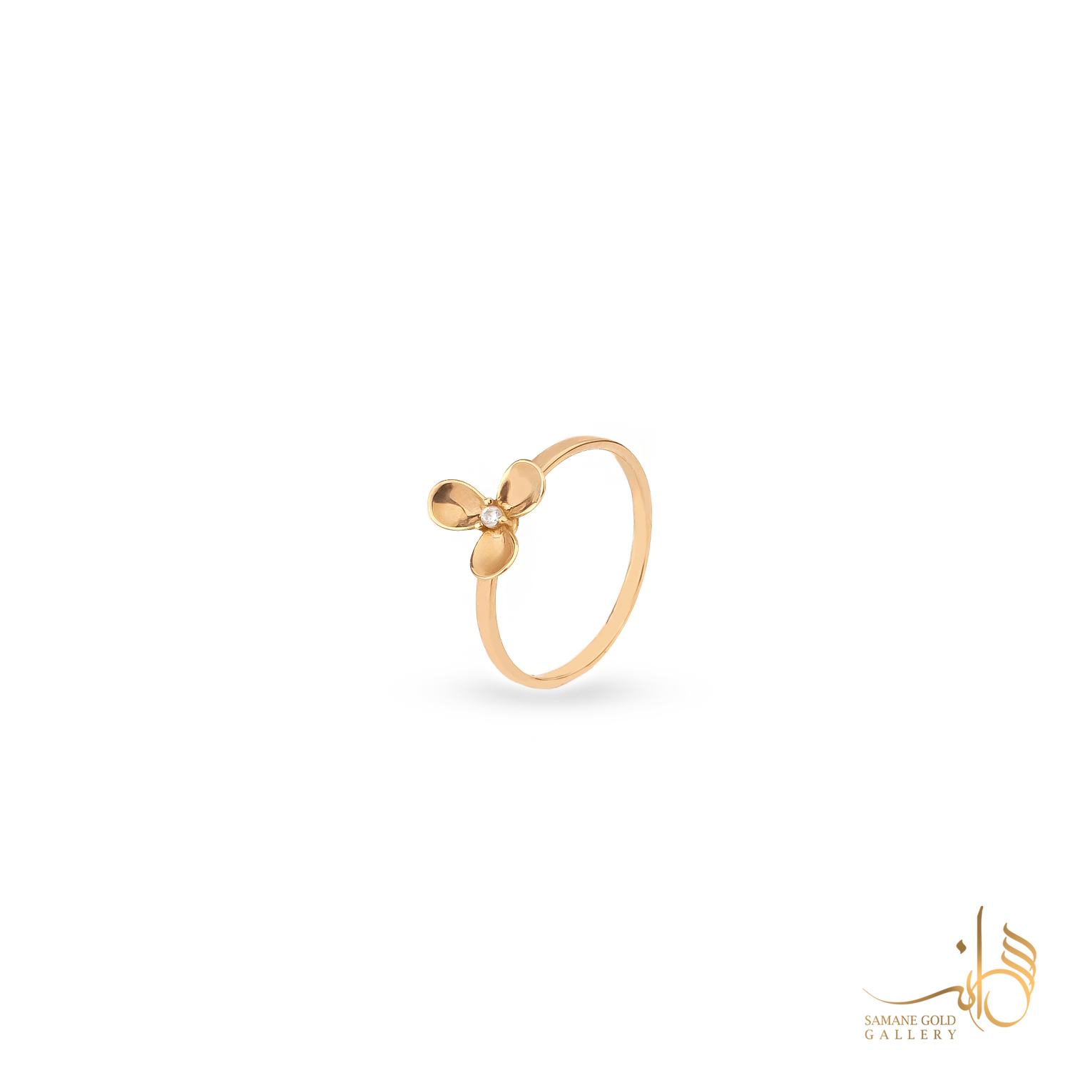 انگشتر طلا گل سه‌ پر