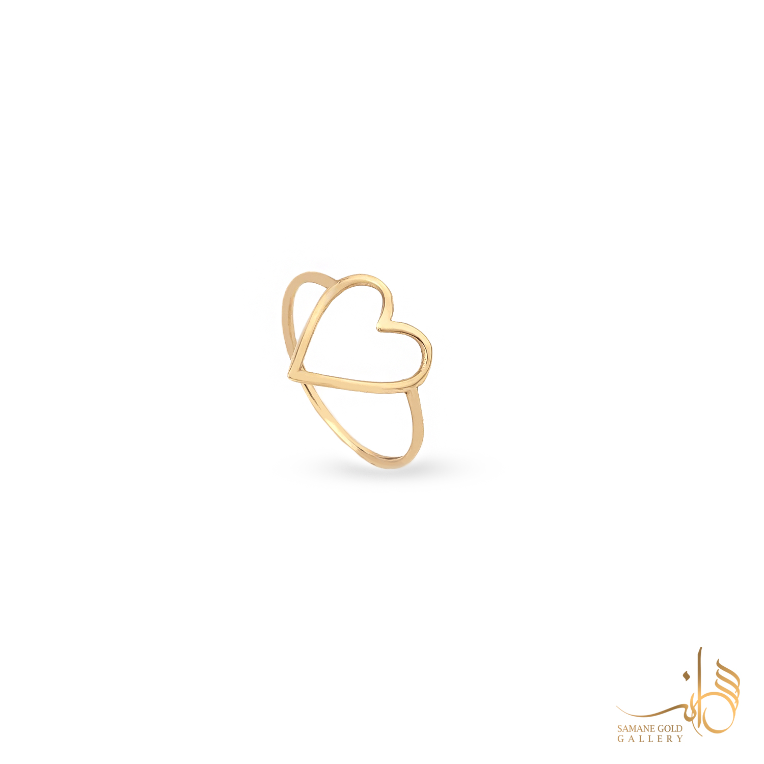 رینگ طلا قلب مفتولی ساده