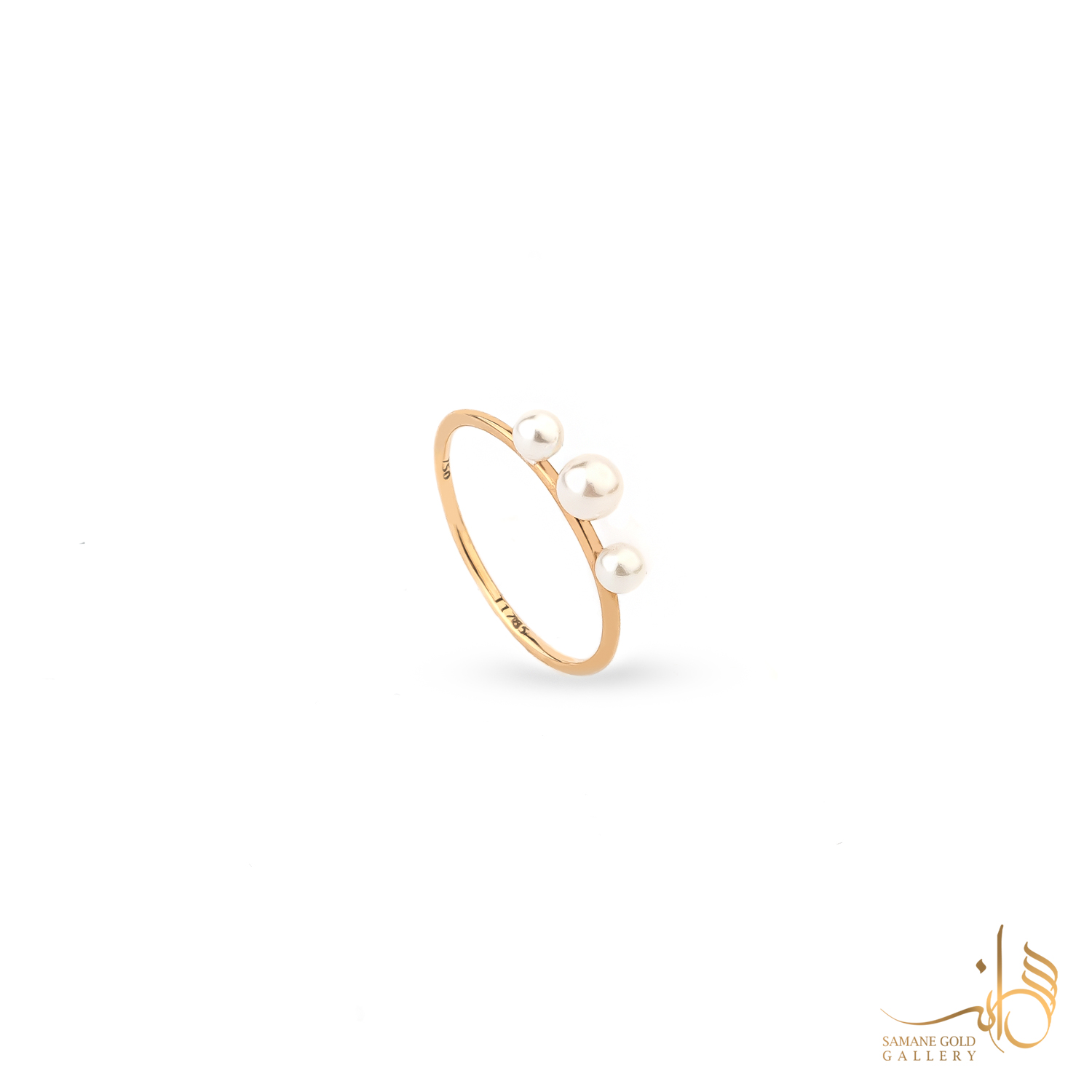 رینگ طلا سه مروارید